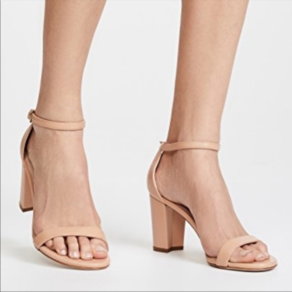 Stuart Weitzman 75 Less Nudist Leather Sandal Nude